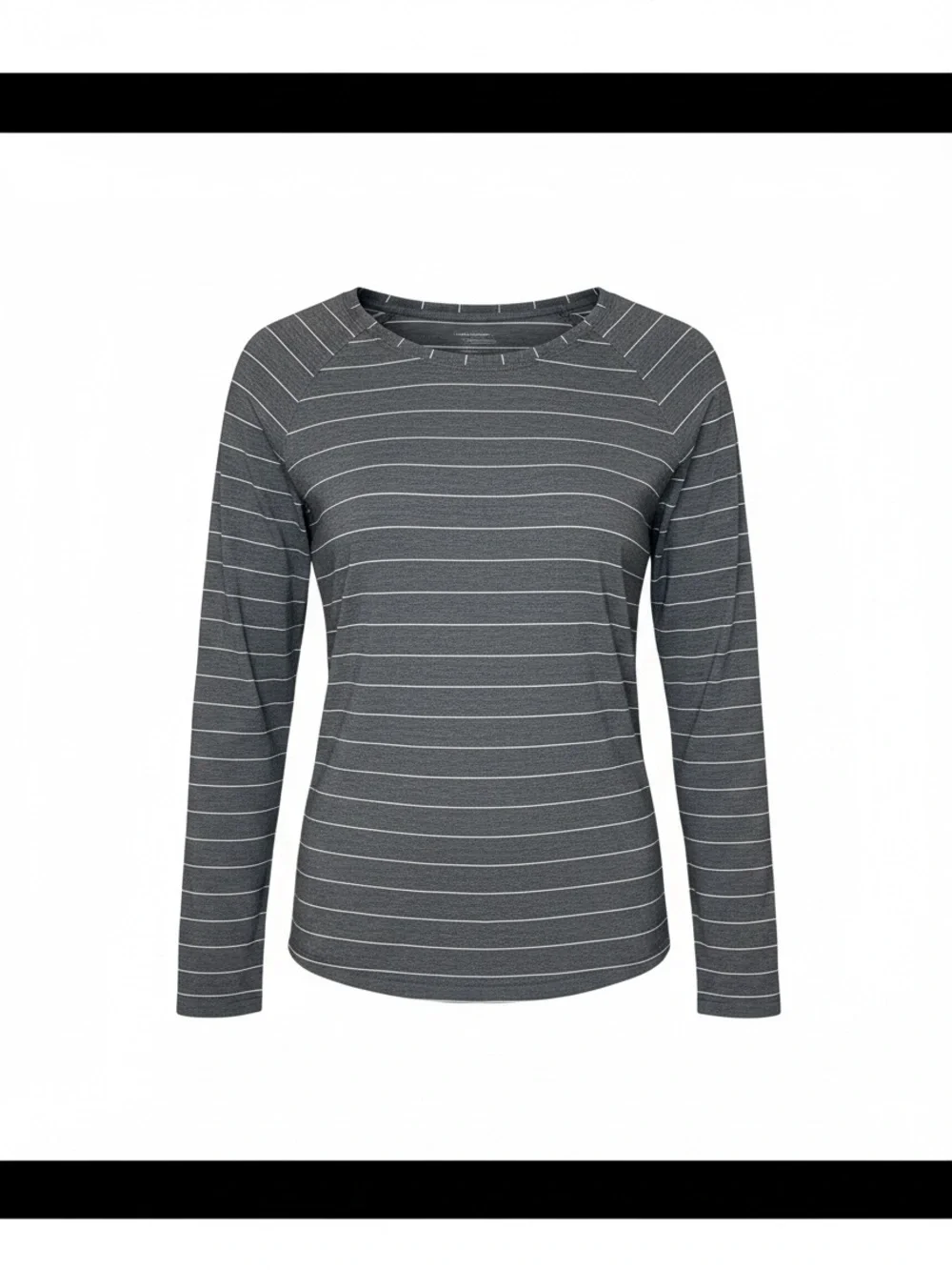Lululemon Gray White Stripe Pima Cotton Long Sleeve Top Size 12